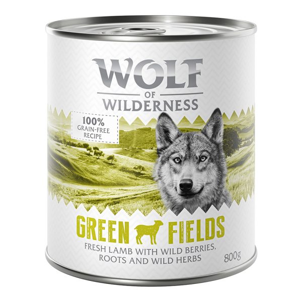 18x800g Wolf of Wilderness voor een speciale prijs! - Green Fields - Lam