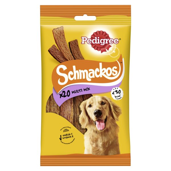 14x20 stuks Schmackos Mega Mix 4 soorten Pedigree Hondensnacks