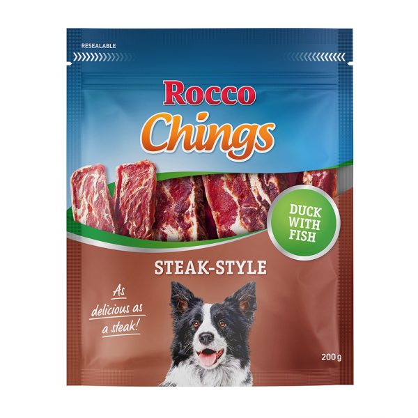 200g Rocco Chings Steak Style Eend & Vis Hondensnacks