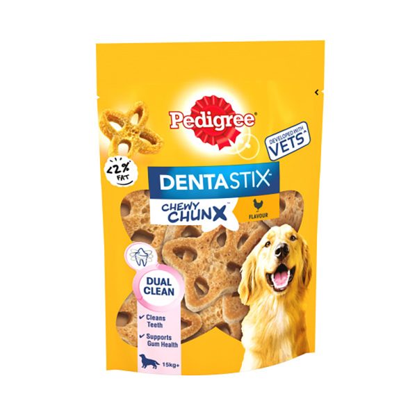 Pedigree Dentastix Chewy Chunx Voordeelpakket: 5 x 68 g Maxi hondensnacks met Kip (voor middelgrote honden)