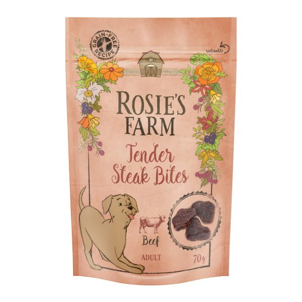 Rosie’s Farm hondensnacks - "Tender Steak Bites" Rund (210g)