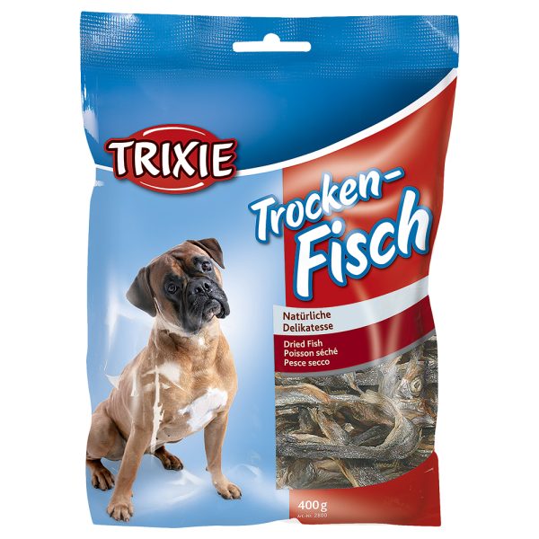 2x400g Droogvis-Sprotten Trixie Hondensnacks