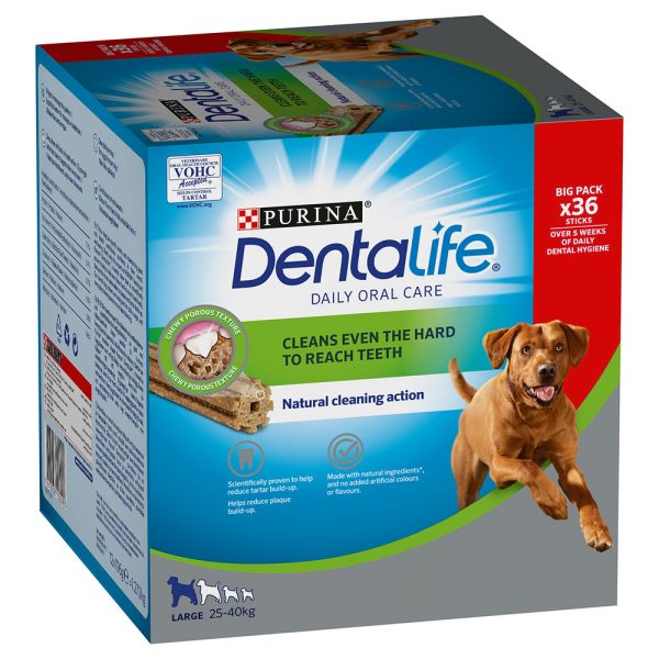 36 stuks voor grote honden Purina Dentalife Tandverzorgingssnacks