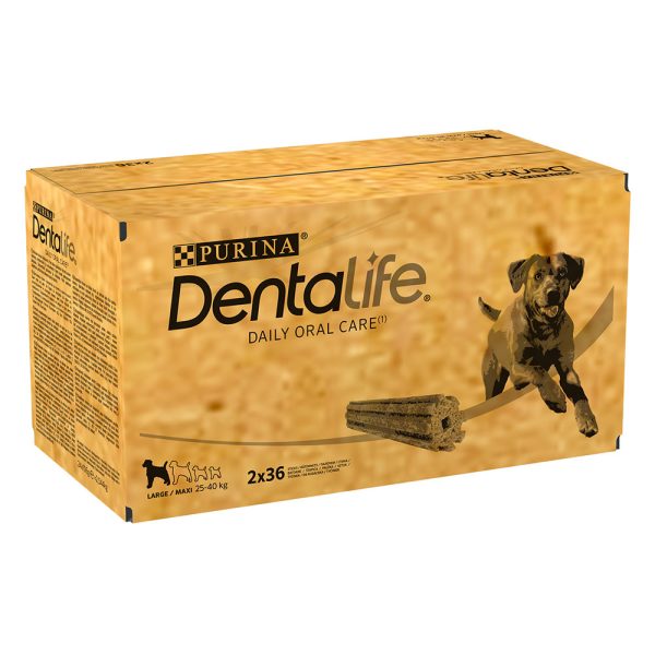 2x 72 stuks voor grote honden Purina Dentalife Tandverzorgingssnacks