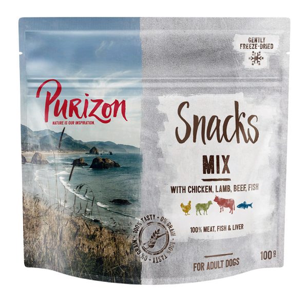 100g Mix (Kip, Lam, Vis, Rund) Purizon Hondensnacks