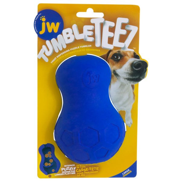 JW Tumble Teez Treat Toy Maat L, blauw Hond