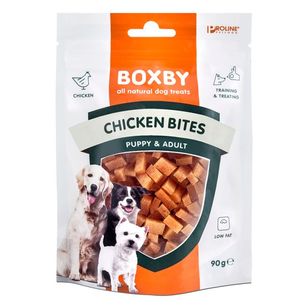 3x90g Boxby Chicken Bites Chicken & Fish Hondensnacks