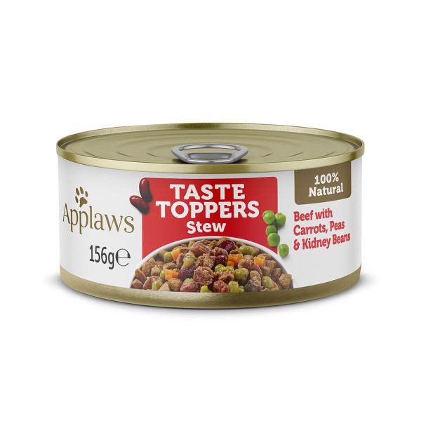 4 x 156 g + 2 x 156 g gratis! Applaws Taste Toppers natvoer voor honden  6 x 156g