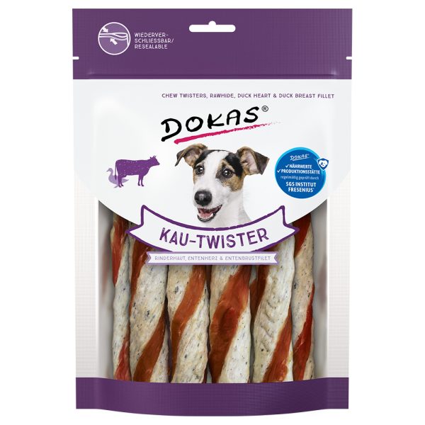 Dokas Kauw-Twister - Runderhuid, eendenhart en eendenborstfilet 200 g