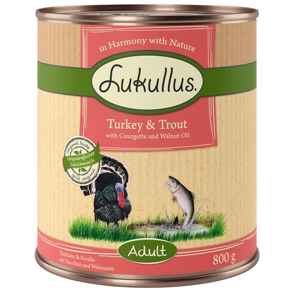 Lukullus Naturkost Adult en Senior - Adult Kalkoen & Forel (graanvrij)