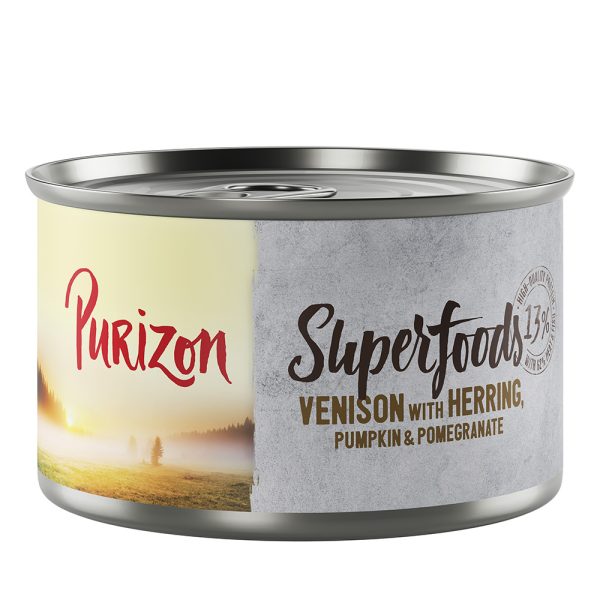 Purizon Adult natvoer honden - Superfoods Wild met Haring, Pompoen en Granaatappel (24 x 140g)