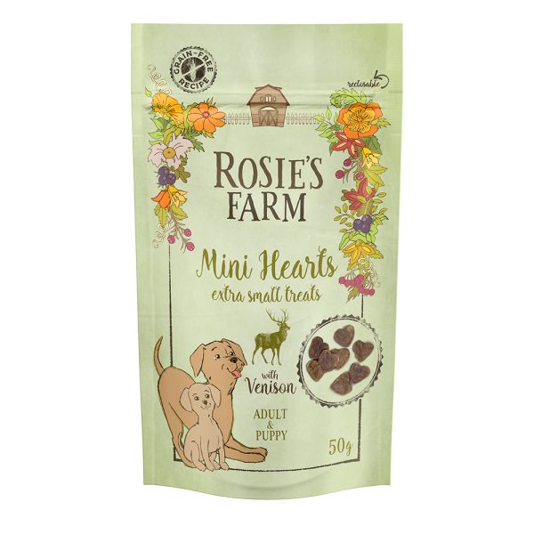 Rosie’s Farm hondensnacks - "Mini Hearts" Wild (150g)
