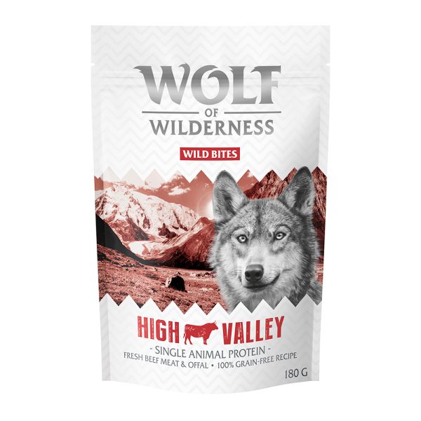 Wolf of Wilderness Snack - Wild Bites 180 g graanvrij - High Valley - Rund