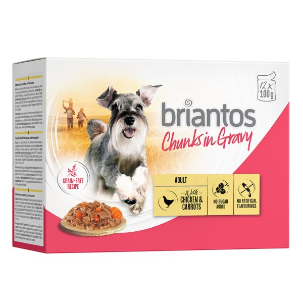 Voordeelpakket Briantos Chunks in Gravy 48 x 100 g - Kip & Wortel