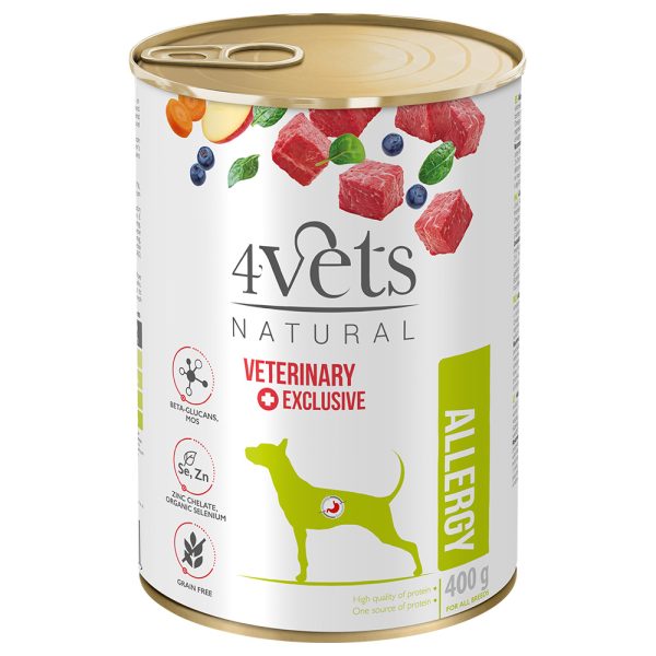6x 400g 4vets Natural Allergy hondenvoer nat