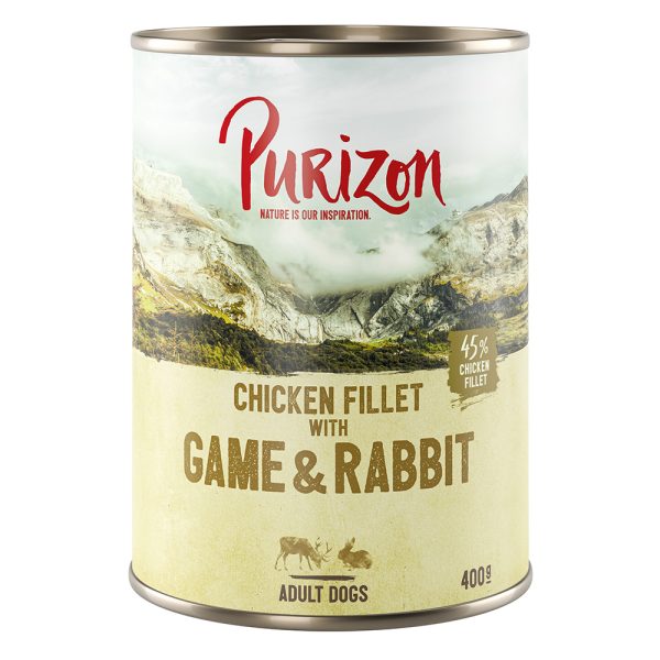 Purizon honden natvoer - Wild & konijn met pompoen en veenbessen (6 x 400 g)