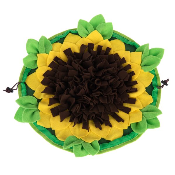 Snuffeltapijt Sunnyflower groen/bruin/geel Ø50cm Hond Kat