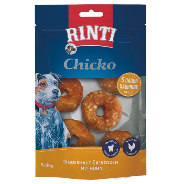 10x30g Chicko Duurzame Kauwringen Klein RINTI Hondensnacks