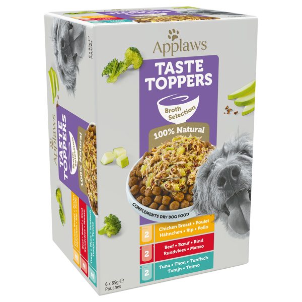 6x85g Applaws Taste Toppers Probeerverpakking Bouillon Hondenvoer nat