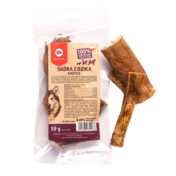 100g Maced Wild Zwijn Huid Hondensnacks