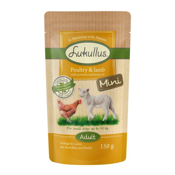 10 + 2 gratis! 12 x 150 g Lukullus Naturkost Mini Vershoudzakjes - Gevogelte & Lam