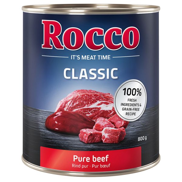 Voordeelpakket Rocco Classic 12 x 800 g Hondenvoer - Puur Rund