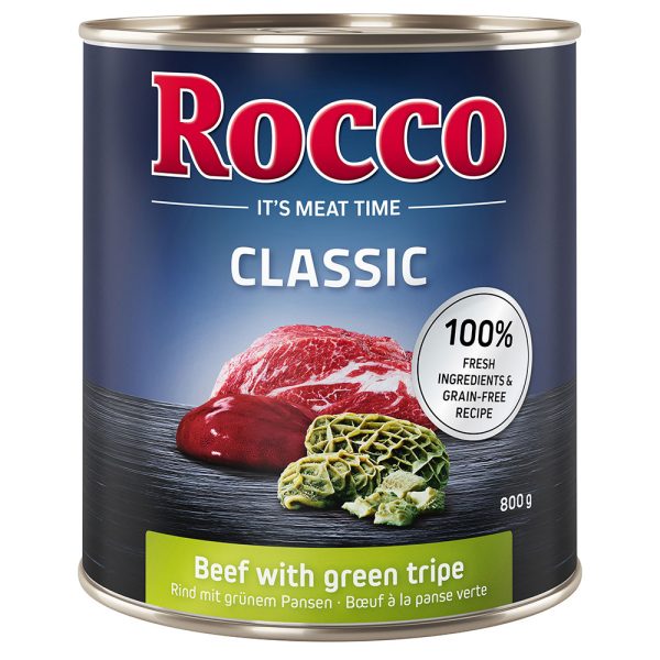 6x800g Rund met Groene Pens Rocco Hondenvoer