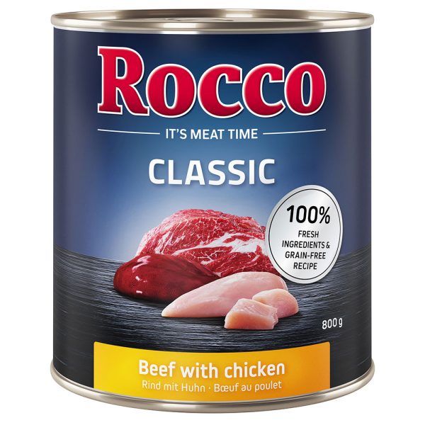 Voordeelpakket Rocco Classic 24 x 800 g Hondenvoer - Rund met Kip