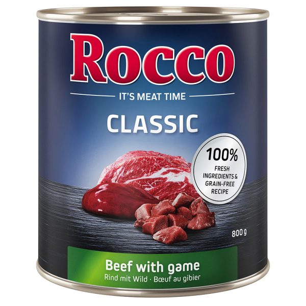 6x800g Rund met Wild Rocco Hondenvoer