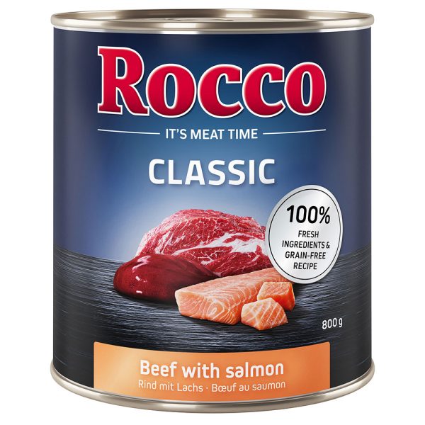 6x800g Rund met zalm Rocco Hondenvoer