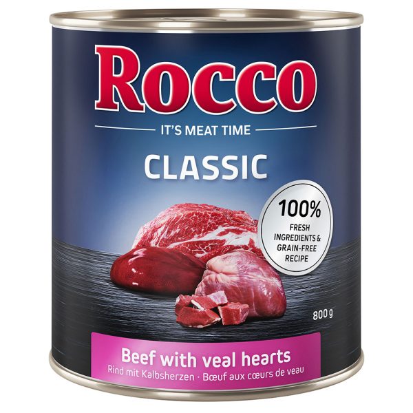 6x800g Rund met Kalfsharten Rocco Hondenvoer