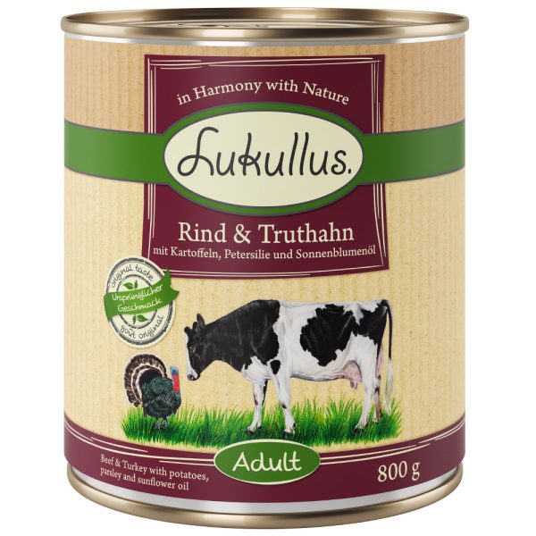 Lukullus Naturkost Adult en Senior - Adult Rund & Kalkoen (graanvrij)