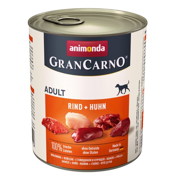6x800g Original Adult Rund & Kip animonda GranCarno Hondenvoer