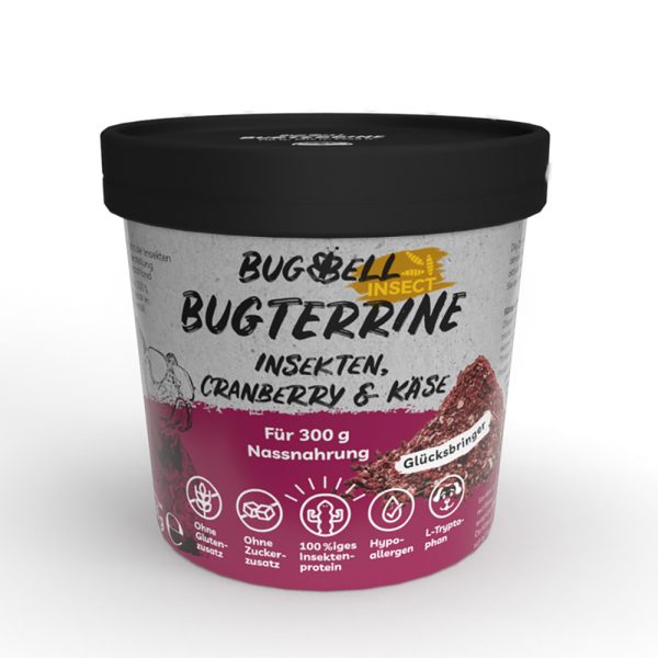 100g BugBell BugTerrine Adult rood Cranberry en Kaas hondenvoer nat