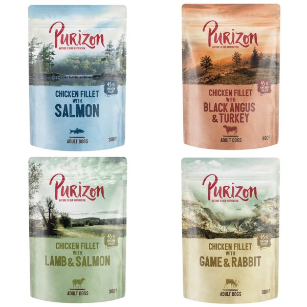 Purizon Adult natvoer honden - Adult Mixpakket: 4 Soorten (24 x 300g)
