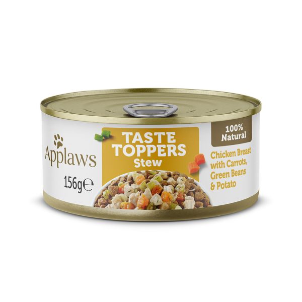 4 x 156 g + 2 x 156 g gratis! Applaws Taste Toppers natvoer voor honden  6 x 156g