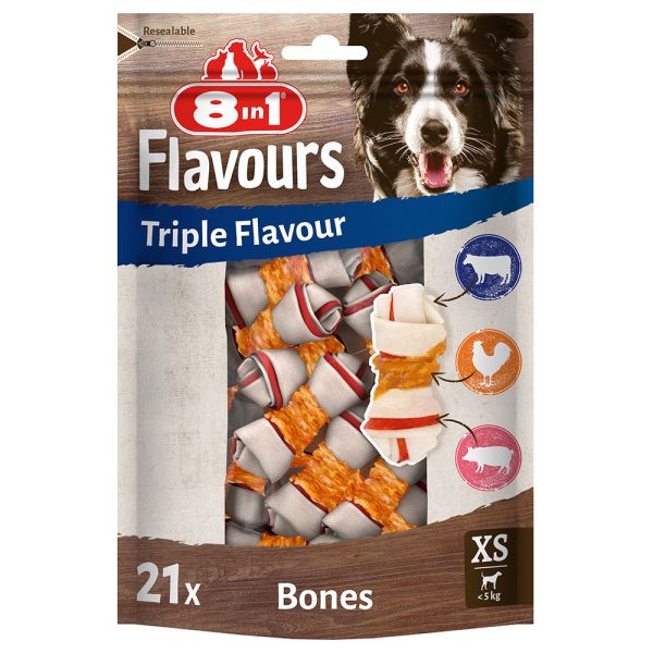 3 + 1 Gratis! 8 in 1 Triple Flavour Twisted Sticks - Kauwbotten XS (4 x 21 Stuks)
