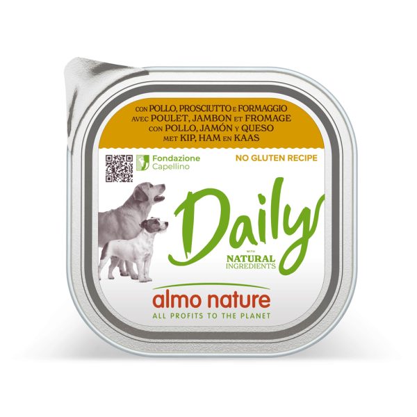 8 x 300 g + 1 x 300 g gratis! Almo Nature Daily natvoer voor honden 9x300g