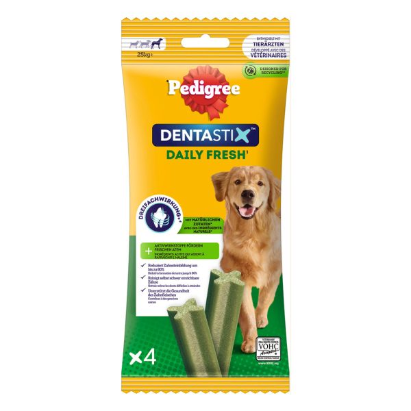 4 stuks voor Grote Honden Fresh Dagelijks Fris Pedigree Dentastix Hondensnacks