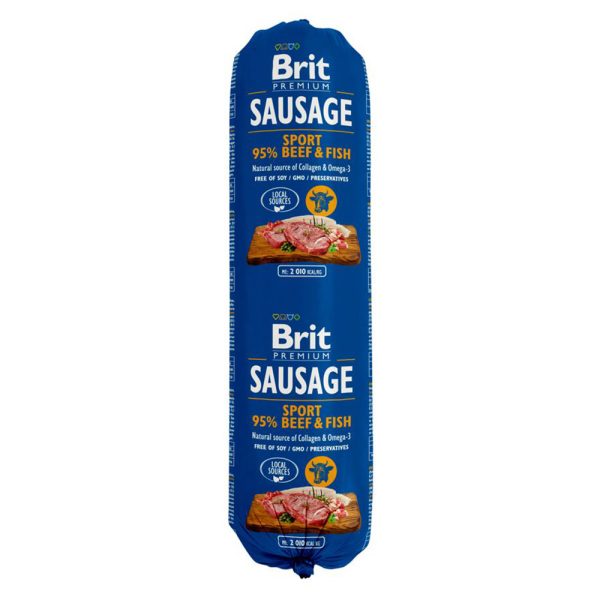 Brit Sausage natvoer - Rund & Vis (1 x 800 g)
