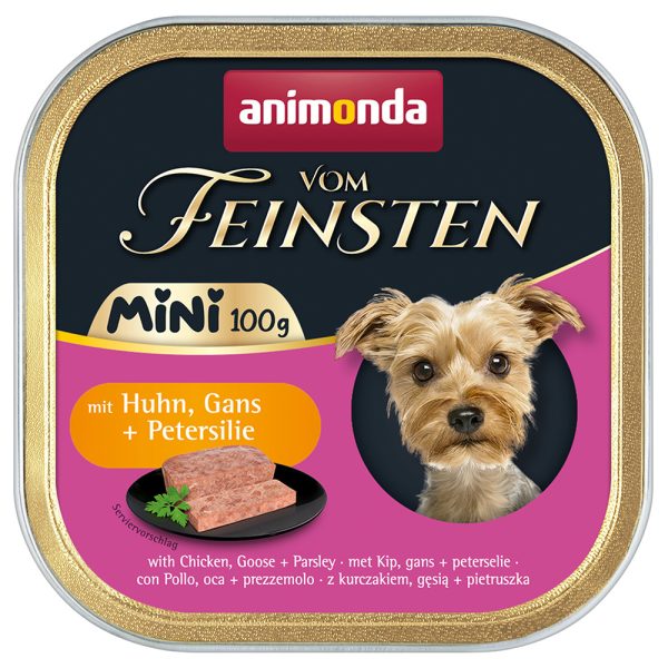 64x 100g Animonda vom Feinsten Adult Mini met kip, gans + peterselie nat hondenvoer