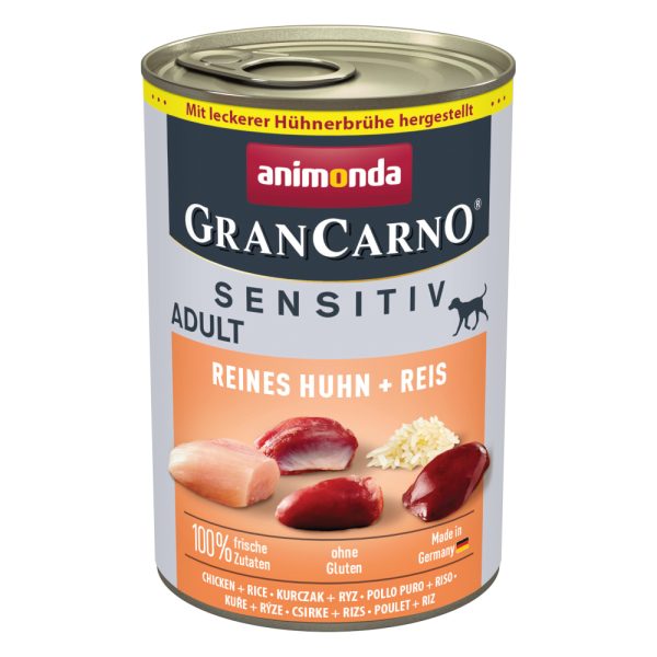 6x400g animonda GranCarno Adult Sensitive Puur Kip & Rijst Honden Natvoer