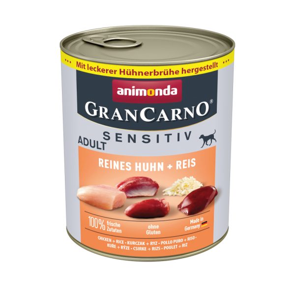 6x 800g animonda GranCarno Adult Sensitive Pure Kip & Rijst Honden Natvoer