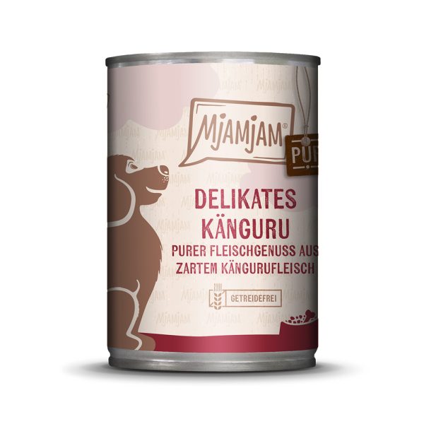 12x 400g MjAMjAM puur vleesgenot delicate kangoeroe puur hondenvoer nat