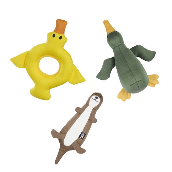 3Set (1x Eend, 1x Otter, 1x Vogel): Rukka zwemspeelgoed voor honden