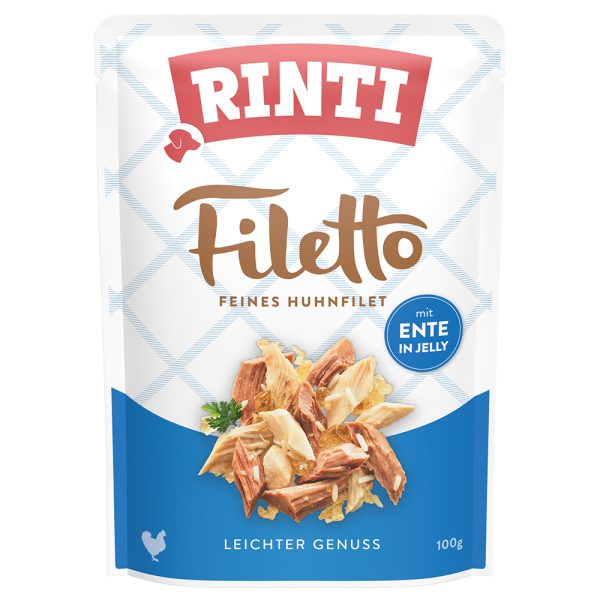 24 x 100 g Rinti Filetto Zakjes in Gelei kip met eend nat hondenvoer
