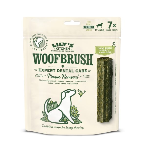 7x 28g Lily's Kitchen Woofbrush Dental Sticks voor middelgrote honden