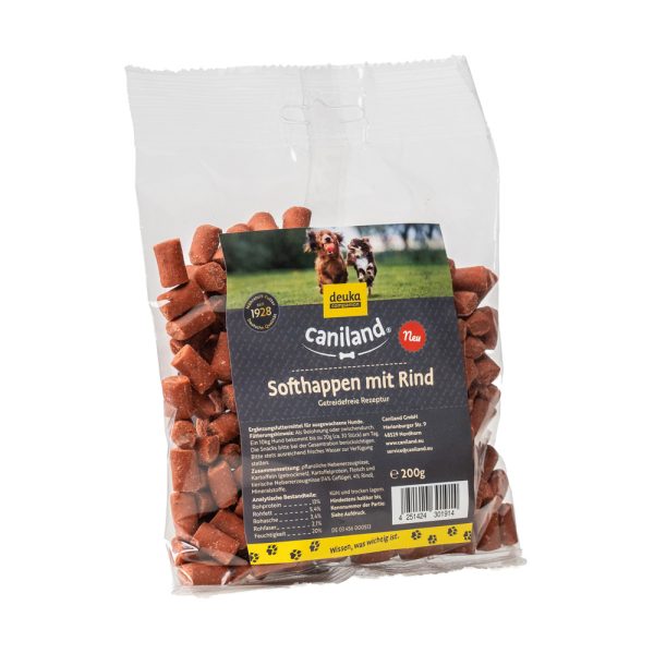 4x200g Caniland Soft Bites Graanvrij met Rund Hondensnacks