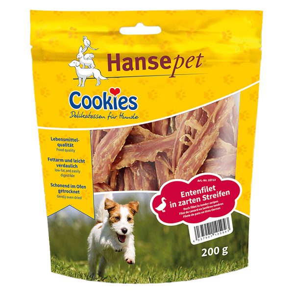 Hansepet Koekjes eendenfilet in reepjes - Voordeelpakket: 3 x 200 g