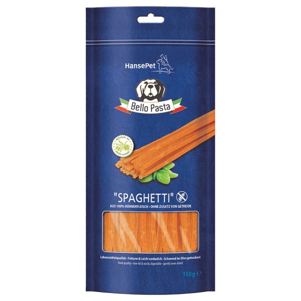 Voordeelpakket: 3x150g Hansepet Bello Pasta Spaghetti Chicken hondensnacks